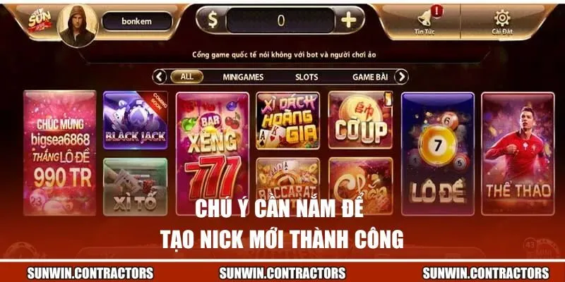 Đăng Ký Sunwin Nhận Ưu Đãi Khủng, Chơi Là Trúng Lớn 3 Chú ý cần nắm để tạo nick mới thành công